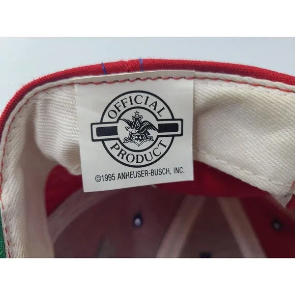 Vintage Budweiser Bud King of Beers 1995 Anheuser-Busch Snapback Hat Cap Men Red - Picture 12 of 13